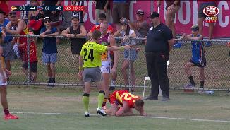 Frost's ferocious sling tackle